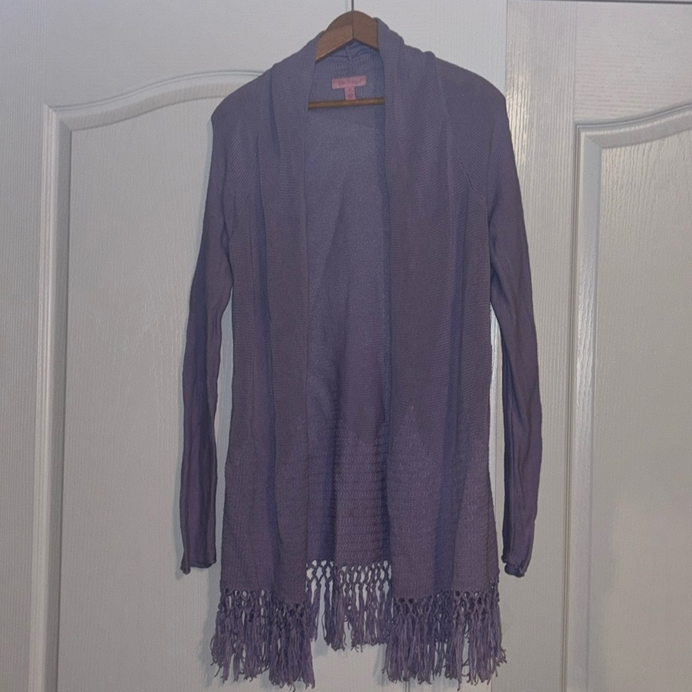 Lilly Pulitzer Purple Fringe Sweater